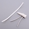 Resin Button, PU Leather Thread Horn Toggle Button, Sewing Accessories, Triangle, White, 75x50x18.5mm, Hole: 6mm
