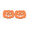 Halloween Alloy Pendants, Cadmium Free & Nickel Free & Lead Free, Pumpkin, Dark Orange, 14x18x1mm, Hole: 1.4mm