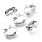Tarnish Resistant 304 Stainless Steel Clip-on Earrings Findings, with Loop, For Non-pierced Ears, Stainless Steel Color, 16x12x7.5mm, Hole: 1.8mm