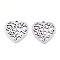 Non-Tarnish 201 Stainless Steel Pendants, Laser Cut, Heart, Stainless Steel Color, 17x17x0.9mm, Hole: 1.4mm