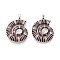 Brass Micro Pave Clear Cubic Zirconia Enamel Pendants, Conch Shape, Real 18K Gold Plated, Coconut Brown, 30x24x4mm, Hole: 5x2mm