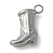 304 Stainless Steel Pendants, Cowboy Boots Charms, Stainless Steel Color, 15x10x4mm, Hole: 2mm