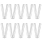 10Pcs Alloy Bikini Clips, Bra Clasp Replacement Part, Lingerie Chest Closure, V Shape, Platinum, 66x33x2.8mm, Inner Diameter: 60x1.8mm