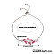 Brass Micro Pave Cubic Zirconia Box Chain Slider Bracelets, Leaf Charm Bracelets for Women, Platinum, Red, 9-1/4 inch(23.6cm)