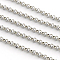 304 Stainless Steel Unwelded Rolo Chains, with Spool, Stainless Steel Color, 4x1.5mm, about 82.02 Feet(25m)/roll