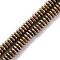 Electroplated Non-magnetic Hematite Beads Strands, Disc, Light Gold Plated, 4x1.5~2mm, Hole: 1mm, about 250~252pcs/strand, 15.98''(40.6cm)