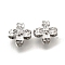 Brass Beads, Cadmium Free & Nickel Free & Lead Free, Flower, Real Platinum Plated, 6x6x3.5mm, Hole: 1mm