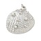 Brass with ABS Imitation Pearl Pendants, Shell Shape Charms, with Jump Ring, Cadmium Free & Lead Free, Platinum, 30x28x7mm, Hole: 3mm