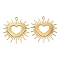 304 Stainless Steel Pendants, Heart Charm, Real 18K Gold Plated, 36x35x2mm, Hole: 3mm