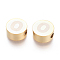 304 Stainless Steel Beads, Flat Round with Letter, Letter.O, 10x4.5mm, Hole: 2mm