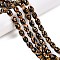 Natural Tibetan Agate 3-Eye Beads Strands, Natural Agate Beads, Dyed & Heated, Oval, Sandy Brown, 12x8mm, Hole: 1.2mm, about 30pcs/strand, 14.17''(36cm)
