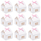 House Shape Paper Jewelry Storage Gift Box, with Pink Ribbon, White, 12.5x12.5x13.5cm