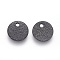 304 Stainless Steel Charms, Textured, Flat Round with Bumpy, Electrophoresis Black, 8x1mm, Hole: 1.2mm