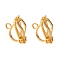 Brass Clip-on Earring Findings, for Non-Pierced Ears, Golden, 13x6x7mm, Hole: 1mm