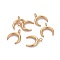 304 Stainless Steel Pendants, Double Horn/Crescent Moon, Golden, 16.5x14.5x2mm, Hole: 2.3mm