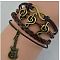Suede & Imitation Leather Cord Knitted Multi-strand Bracelets, Alloy Link Adjustable Bracelets, Musical Note, 7-1/8 inch(18cm)