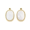 Natural Shell Pendants, Ion Plating(IP) 304 Stainless Steel Charms, Manual Polishing, Real 18K Gold Plated, Oval, 19.5x12x3mm, Hole: 1.2mm