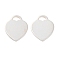 925 Sterling Silver Blank Heart Charms, Silver, 12x10x1mm, Hole: 3.5x2mm