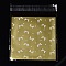 Rectangle OPP Cellophane Bags, with Bowknot Pattern, Goldenrod, 17x14cm, Unilateral Thickness: 0.035mm, Inner Measure: 13.9x14cm, about 95~100pcs/bag