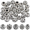 SUNNYCLUE 1 B0X 40Pcs Tibetan Spacer Beads Metal Beads Bulk Antique Silver Alloy Large Hole Heart Flower Round Hollow Out Loose Beads for DIY Jewelry Craft Making Necklace Bracelet Earrings Beginners