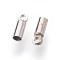 Brass Cord Ends, Platinum, 6x2mm, Hole: 0.8mm, Inner Diameter: 1.5mm