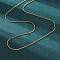Brass Venetian Chain, Box Chain Necklaces, with Lobster Claw Clasps and Slider Beads, Long-Lasting Plated, Real 18K Gold Plated, 17.71 inch(45cm), 0.8mm