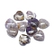 Natural Chevron Amethyst Beads, Half Drilled, Heart, 20x20x6mm, Hole: 1mm