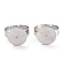 Tarnish Resistant Adjustable 304 Stainless Steel Rings Components, Pad Ring Base Settings, Stainless Steel Color, Tray: 14mm, US Size 7 1/4(17.5mm)