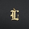 Ion Plating(IP) 304 Stainless Steel Pendants, with Jump Ring, Old English, Letter, Laser Cut, Real 18K Gold Plated, Letter.L, 16x13x1mm, Hole: 3mm