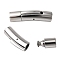 Tarnish Resistant Tube 304 Stainless Steel Bayonet Clasps, Jewelry Findings, Stainless Steel Color, 28x7mm, Hole: 5mm