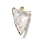 Natural Quartz Crystal Pendants, Rock Crystal Pendants, Triangle Charms, with Rack Plating Brass Findings, Light Gold, 42~51.5x22.5~30x11~13mm, Hole: 7x4.5mm