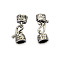 Brass S-Hook Clasps, with Cord Ends, Nickel Free, Antique Silver, 23x8x5mm, Hole: 4x6mm, Cord End: about 10x8mm