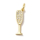 Кубические подвески из латуни с микропаве KK-U027-07G-02-1