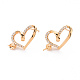 Серьги из латуни с микропейвом и прозрачным фианитом KK-T062-231G-NF-1