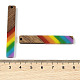 Подвески Pride на тему радуги из смолы и орехового дерева WOOD-K012-06A-3