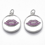 Латунные микро проложить кубического циркония подвески KK-S356-019P-NF