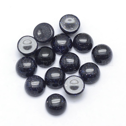 Синтетические голубые голдстоуновские кабошоны G-P393-R22-6mm-1