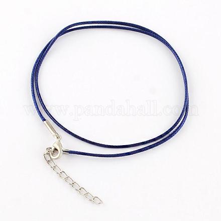 Воском хлопка ожерелье шнура материалы MAK-S032-1.5mm-123-1