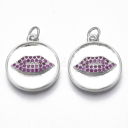 Латунные микро проложить кубического циркония подвески KK-S356-019P-NF-1