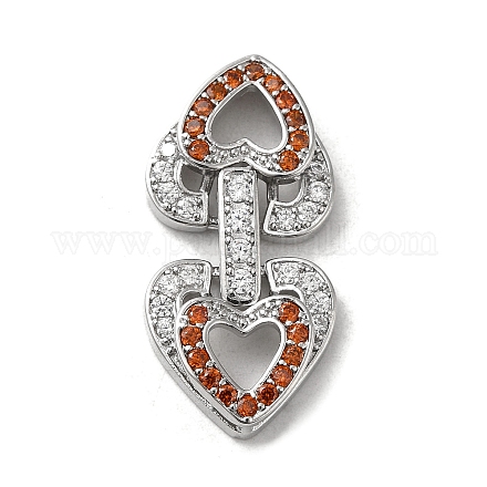 Латунные микро проложить кубического циркония раз за застежками KK-H455-53P-02-1