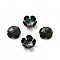 304 Stainless Steel Bead Caps, Flower, 5-Petal, Electrophoresis Black, 8x8x3mm, Hole: 1mm