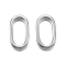 Tarnish Resistant 304 Stainless Steel Slider Charms, Oval, Stainless Steel Color, 15.5x9x5mm, Hole: 6x12.5mm