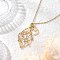 304 Stainless Steel Empty Macrame Pouch Star Moon Pendant Cable Chain Necklaces, with Slider Beads, Golden, 29.41 inch(74.7cm)