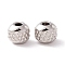 201 Stainless Steel Beads, Round, Platinum, 6x5.5mm, Hole: 2.1mm