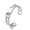 Non-Tarnish 304 Stainless Steel Heart Open Cuff Ring for Women, Stainless Steel Color, US Size 6 1/4(16.7mm)