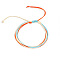 Multi-strand Fibre Wax Threads Braided Bracelet, Adjustable Cord Bracelet, Light Sky Blue