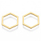 201 Stainless Steel Linking Rings, Hexagon, Golden, 12x14x1mm, Inner Diameter: 10x11.5mm