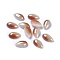 Opaque Glass Cabochons, Stripe Pattern, teardrop, Colorful, 10x6x3mm