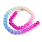 Spray Painted Crackle Glass Beads Strands, Gradient Color, Segmented Multi-color Beads, Round, Deep Sky Blue, 8mm, Hole: 1mm, about 48pcs/strand, 14.96 inch(38cm)