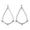 Non-Tarnish 304 Stainless Steel Chandelier Component Links, Laser Cut, Teardrop, 25x15x1mm, Hole: 1mm